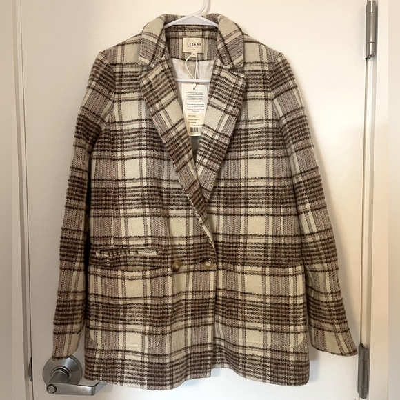 NWT Sezane Barthes Coat Boston Plaid sz36 - Picture 4 of 7